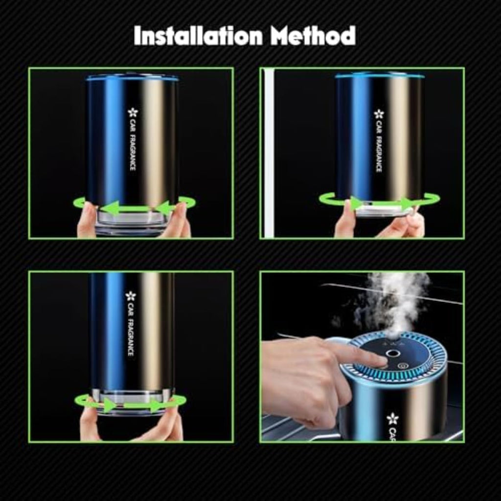 Smart Car Air Freshener Diffuser with Starry Sky Projection, 50ml Perfume Capacity, Rechargeable Car Aroma Diffuser with 4 Adjustable Modes, Auto On/Off Intelligent Car Cologne Diffuser, Long-Lasting