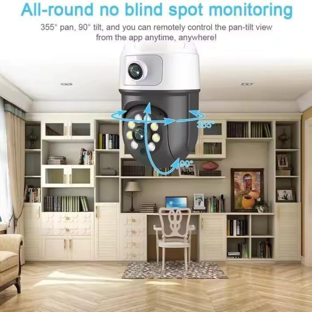 Volpers PTZ Bulb Security Camera – 6MP Dual Lens WiFi IP Cam | 360° Pan Tilt Zoom | Auto-Tracking Motion Detection | Night Vision | Two-Way Audio | Indoor & Outdoor CCTV Surveillance