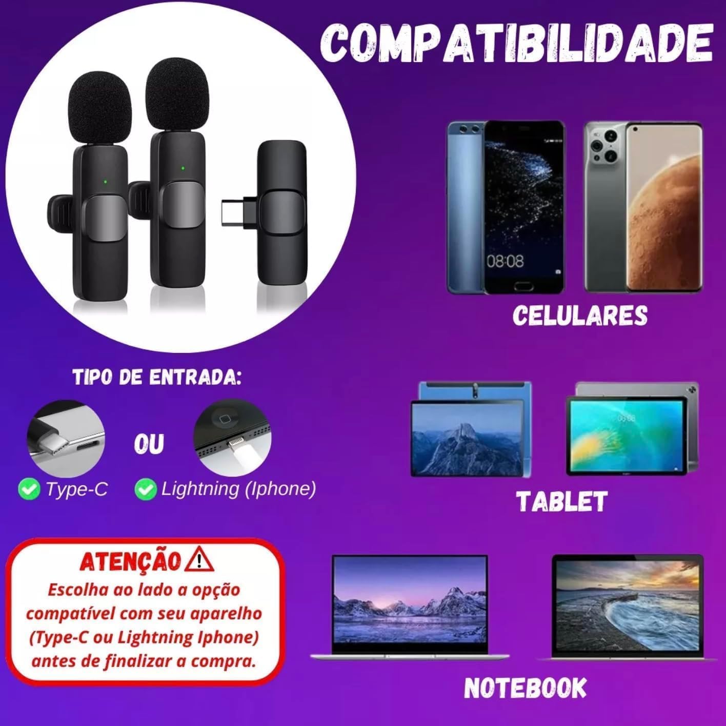 Volpers Wireless Microphone for iPhone & iPad – Plug & Play 2.4G Lavalier Mic Set with Dual Microphones, Auto Sync, Noise Reduction for Video Recording, Vlogs & Interviews