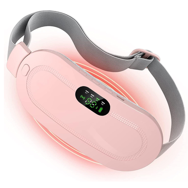 Volpers Period Heating Pad – Cordless Electric Heating Belt with 3 Heat Levels & 4 Vibration Modes, Fast Pain Relief for Period, Back & Belly